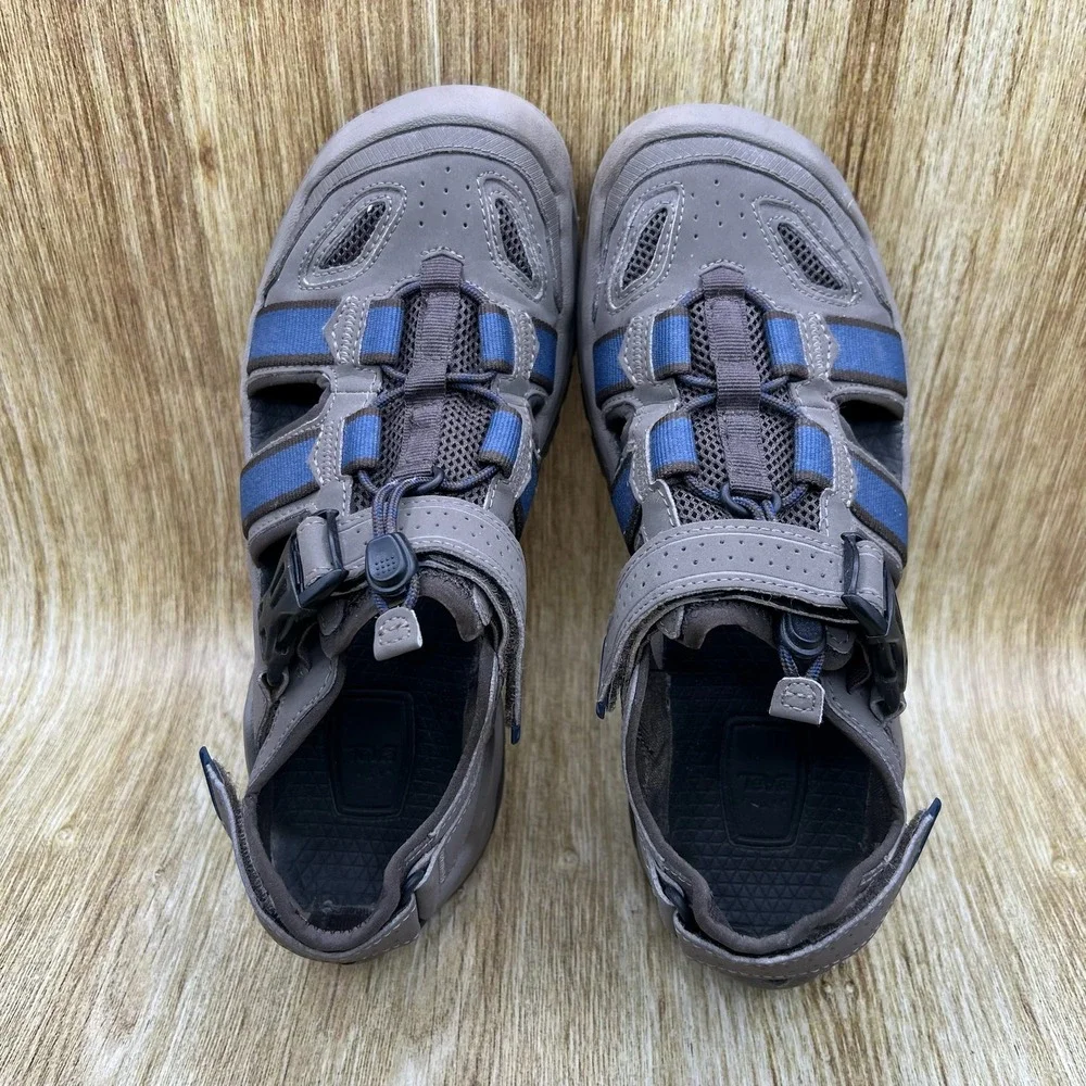 Teva Omnium 2 Sandals Men's 8 Grey Blue Closed Toe Hiking Water Sport 1019180